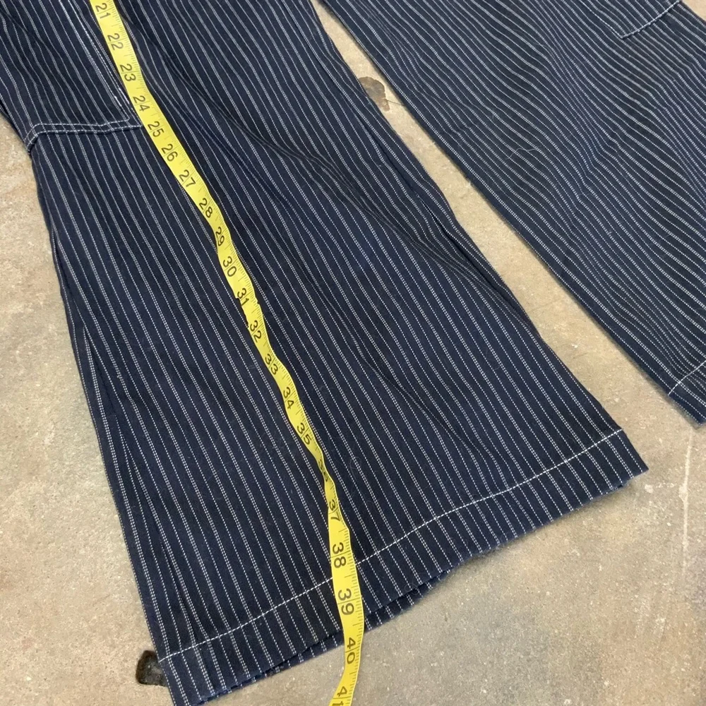 UO Y2K Punk Cargo Trousers White Striped Wide Leg Pants Jeans OBO - Picture 7 of 11